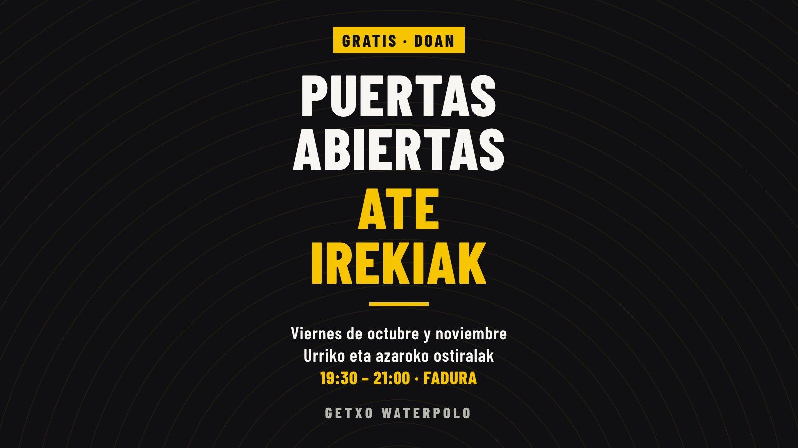 Puertas Abiertas viernes oct y nov